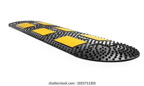 Speed Bump Isolated On White. Traffic Calming Device