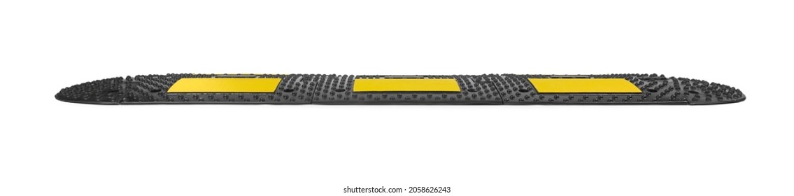 Speed Bump Isolated On White. Traffic Calming Device