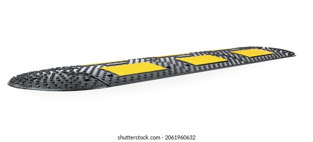 Speed Bump Isolated On White. Traffic Calming Device