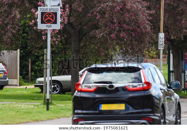 Speed camera warning driver of speeding in\
residential 30mph limit\
area