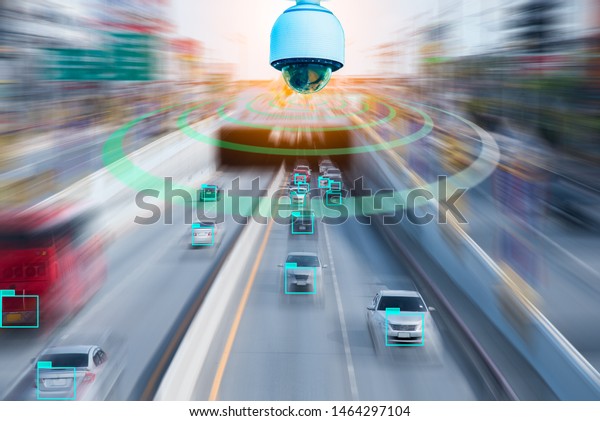 A speed dome\
camera new technology 4.0 signal for Checking speed of cars on high\
way and check for safe accident are signal of cars motion detection\
check by CCTV system 