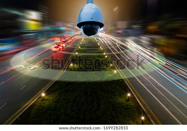 A speed dome camera\
new technology 4.0 signal for Checking speed of cars on high way\
street and check for safe accident on street are signal of speed\
check by CCTV system