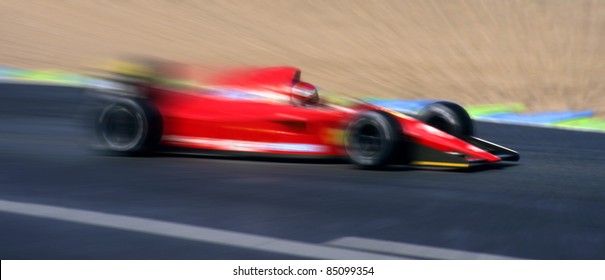 Speed Effect On A Racing Car F1 Type.