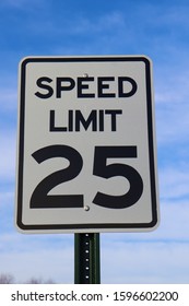 Speed Limit 25 Mph Sign.