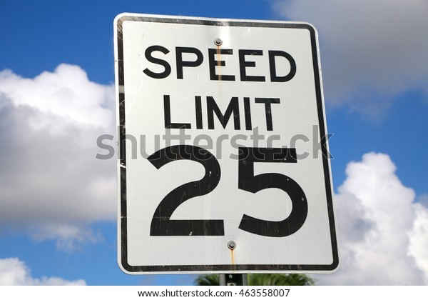 Speed Limit 25 Mph Sign On Stock Photo (edit Now) 463558007