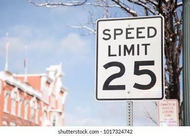 Speed Limit 25 Sign In Downtown Durango, Colorado