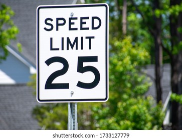 A Speed Limit 25mph Road Sign