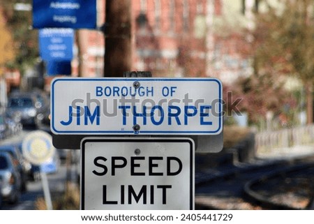 A speed limit sign in the borough of Jim Thorpe.