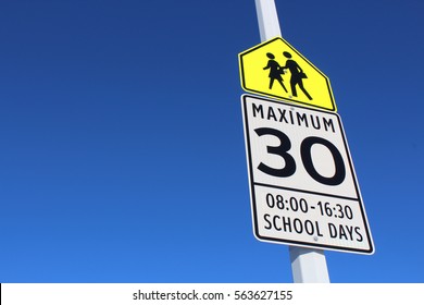 Speed Limit Sign In School Zone