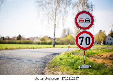 Speed Limit, Traffic Reduction, Reconstruction Or Reapirs On The Road, Transportation Concept