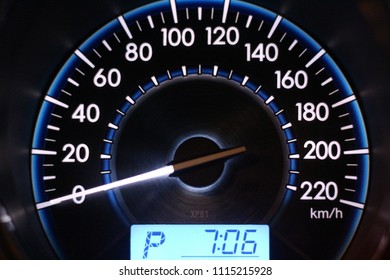 Speed meter with clock