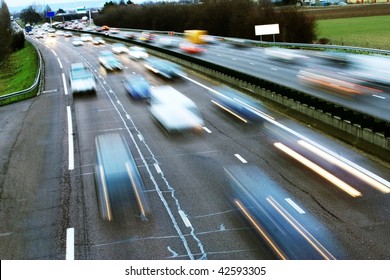 Speed Morning Traffic Motion Blur