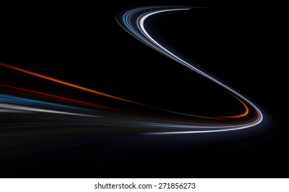 Speed Motion On Road At Night 