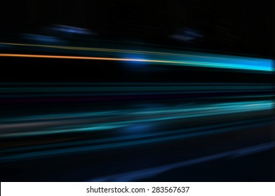 Speed Motion On Road At Night