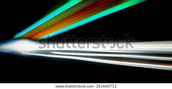 Speed motion on road at night\

