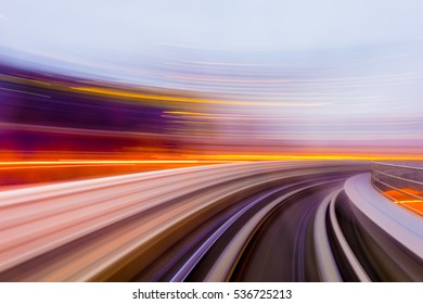 Speed Motion In Urban Highway Road Tunnel