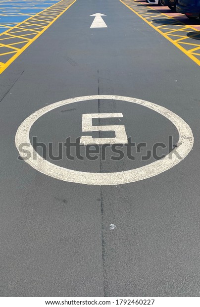 Speed sign in the\
Parking