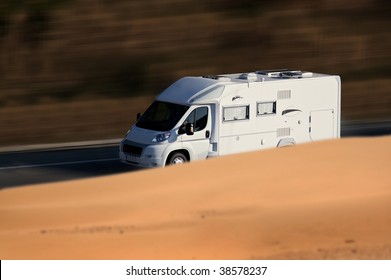 Speed White Van On Troad