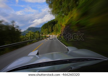 Speeding with sport car in Norway
