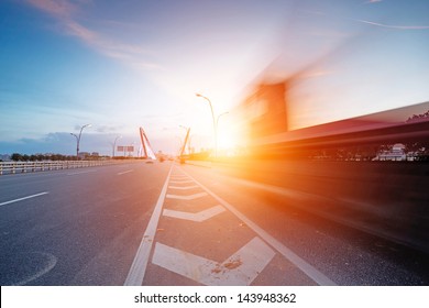 Speeding Truck Go Through The Bridge