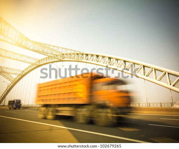 speeding truck go through
the bridge.