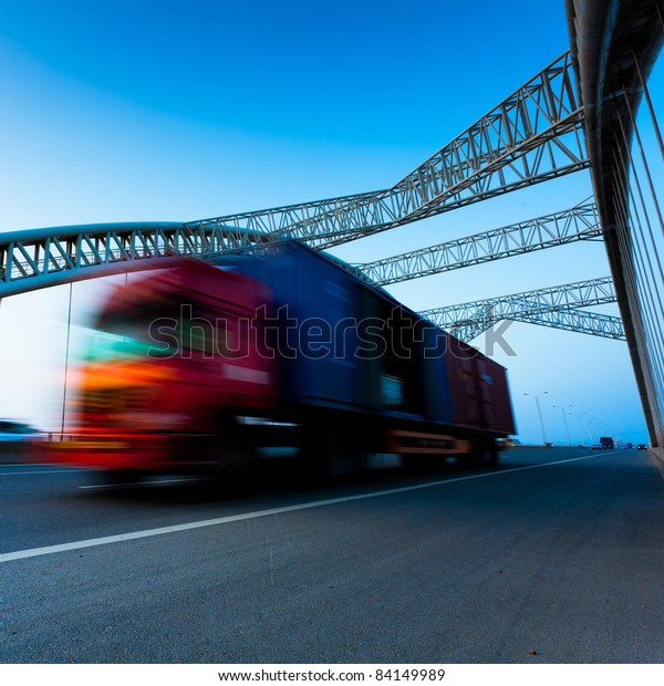 speeding truck go through
the bridge.