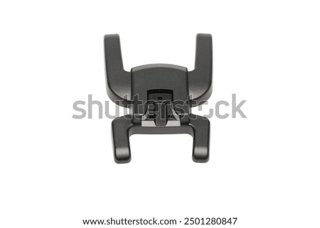 Speedlight or flash stand. Cold shoe to attach speedlight. Isolated in white background.