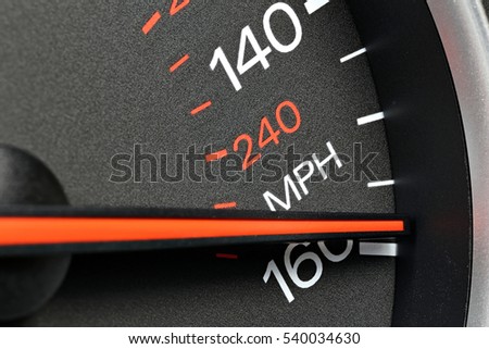 speedometer at 160 MPH