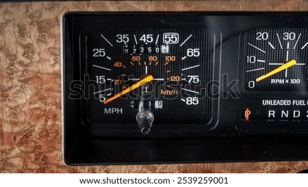 Speedometer inside of a truck