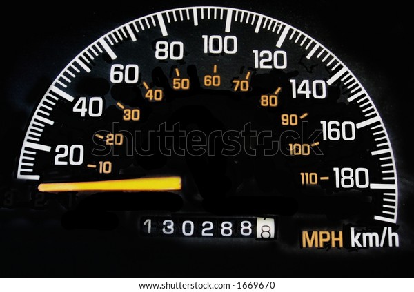statsminister samfund Premier Speedometer Miles Kilometers Stock-foto (rediger nu) 1669670
