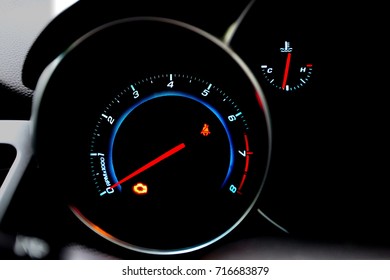 Speedometer panel inside modern car