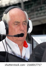 Speedway, IN, USA - May 22, 2009: Team Owner Roger Penske Monitors Carb Day Final Practice Before The 2009 Indy 500 At Indianapolis Motor Speedway.