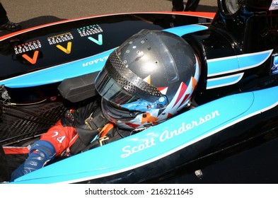 Speedway, IN, USA - May 22, 2014: Race Driver Scott Anderson Prepares To Compete In An Indy Lights Series Event At Indianapolis Motor Speedway.