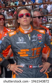 Speedway, IN, USA - May 24, 2015:  Swiss IndyCar Driver Simona De Silvestro Awaits The Start Of The 2015 Indy 500 At Indianapolis Motor Speedway.