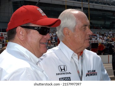 Speedway, IN, USA - May 24, 2009: Team Owners Chip Ganassi (left) And Roger Penske Await The Start Of The 2009 Indy 500 At Indianapolis Motor Speedway.