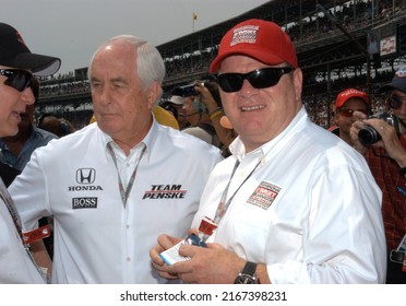 Speedway, IN, USA - May 24, 2009: Team Owners Roger Penske (left) And Chip Ganassi Await The Start Of The 2009 Indy 500 At Indianapolis Motor Speedway.