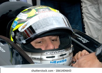 
Speedway, IN, USA - May 26, 2013: Race Driver Tony Kanaan Sits In His Car Before  The Start Of The 2013 Indy 500 At Indianapolis Motor Speedway, A Race He Would Win Hours Later.				