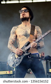 Speedway, IN/USA - May 22, 2015: Jane's Addiction Guitarist Dave Navarro Performs At An Outdoor Concert In Indiana.