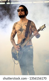 Speedway, IN/USA - May 22, 2015: Jane's Addiction Guitarist Dave Navarro Performs At An Outdoor Concert In Indiana.