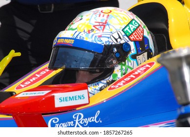 Speedway, IN/USA - May 25, 2018: Race Driver Alexander Rossi Sits In His Car During Carb Day Practice For The 2018 Indy 500.