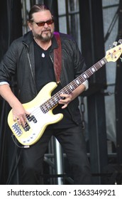 Speedway, IN/USA - May 26, 2017: Bass Player Kenny Lee Lewis Performs With The Steve Miller Band At An Outdoor Concert In Indiana.