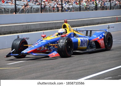 Speedway, IN/USA - May 27, 2018: Race Driver Alexander Rossi Exits The Pits During The 2018 Indy 500.