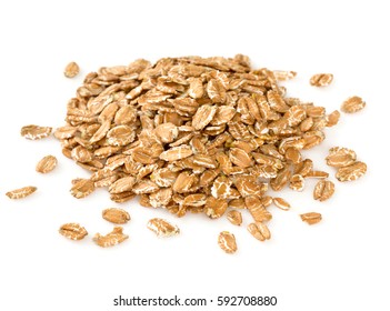 spelt flakes isolated on white
