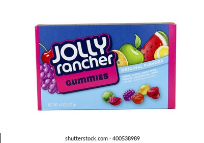 SPENCER , WISCONSIN, April,4, 2016    Box Of Joly Rancher Gummies Candy   Jolly Rancher Is A Brand Of Sweet Sour Candies Founded In 1949