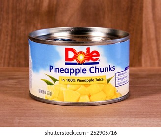 SPENCER , WISCONSIN,  February, 15, 2015  Can Of  Dole Pineapple Chunks. Dole Was Founded As An American Company In 1901