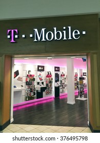 SPENCER , WISCONSIN, February,14,, 2016   T Mobile Store In A Retail Shopping Mall