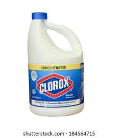 SPENCER , WISCONSIN- MARCH 30, 2014 : bottle of Corox Bleach. Clorox is an American Company founded in 1913.