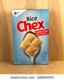 Spencer, Wisconsin,January,21,2018    Box Of  General Mills Rice Chex Cereal  General Foods Is An American Multinational Food Company