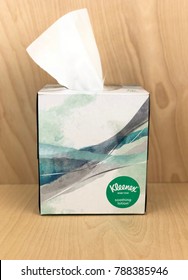 Spencer, Wisconsin,January,7,2018    Box Of Kleenex Soft Lotion Tissues  Kleenex Is A Brand Of Paper Products And Tissues