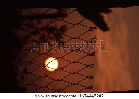 Similar – Image, Stock Photo silhouettes before glowing sun